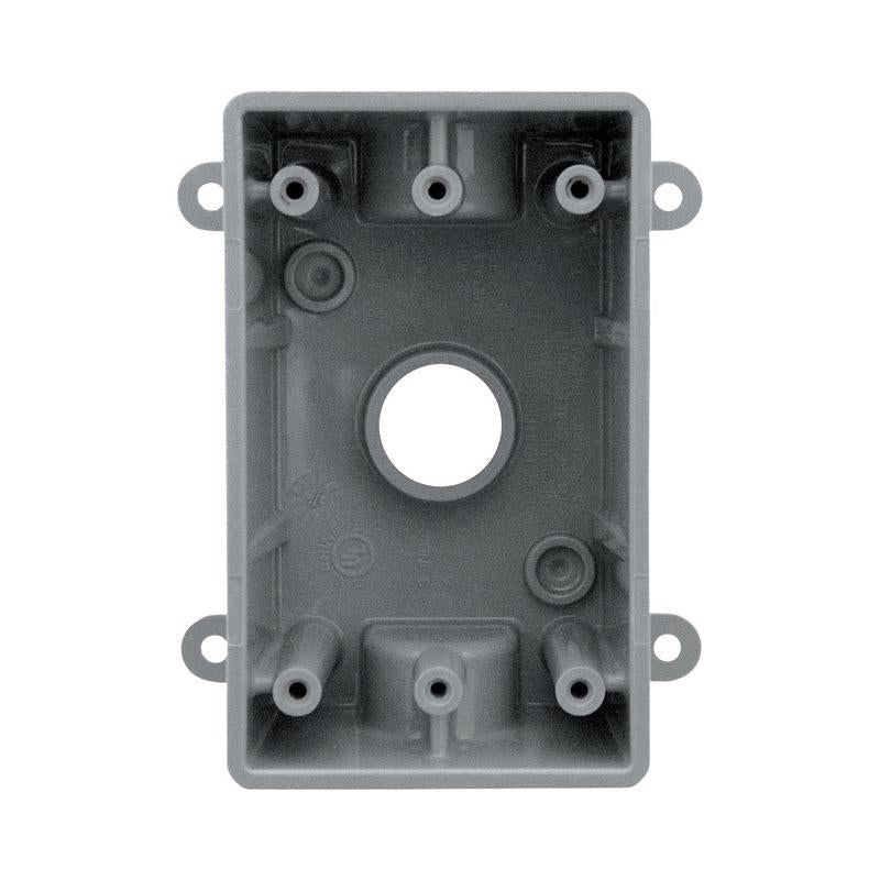 Sigma Engineered Solutions New Work 16.3 pulgadas cúbicas Rectangular Plástico Caja para 1 dispositivo Resistente a la intemperie Gris