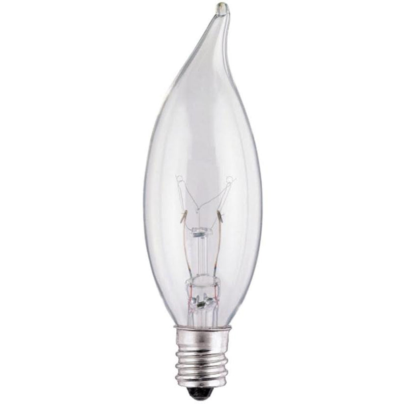 Bombilla incandescente decorativa Westinghouse 25 W CA8 E12 (candelabro) blanco cálido, paquete de 2
