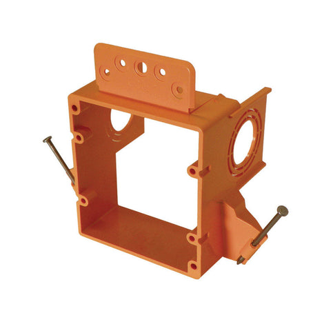 Cantex New Work Square PVC 2 gang Junction Box Orange