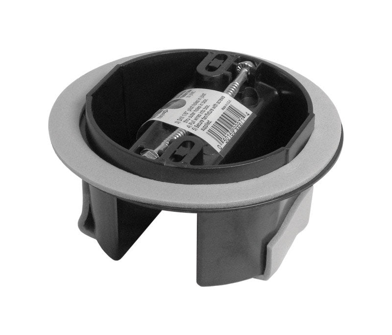 Caja de conexiones redonda de PVC para 1 dispositivo Cantex para obra nueva y existente, gris
