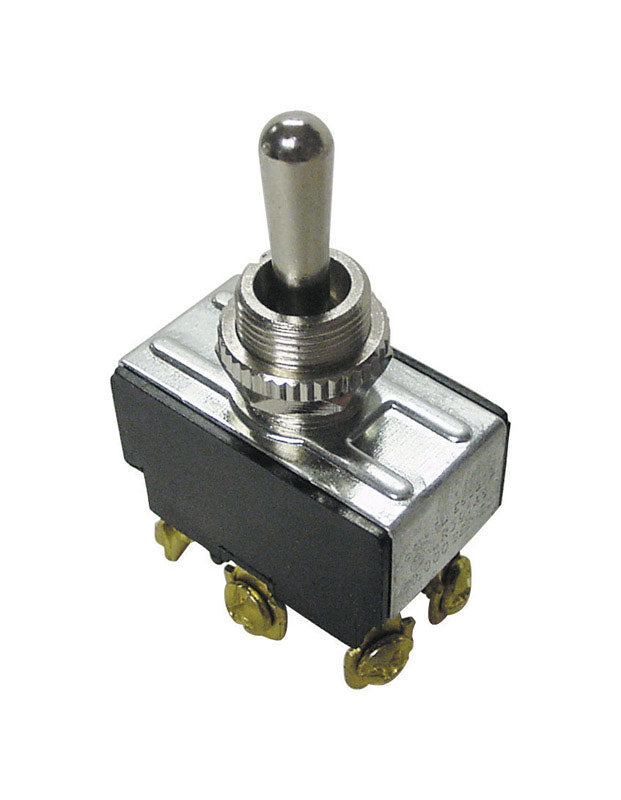 Interruptor basculante momentáneo de doble polo de 20 amperios Gardner Bender, negro/plata, 1 ud.