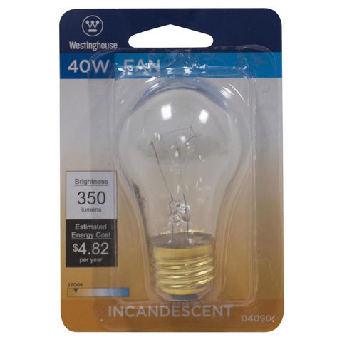 Westinghouse 40 W A15 A-Line Incandescent Fan Light Bulb E26 (Medium) White 1 pk (Pack of 6)