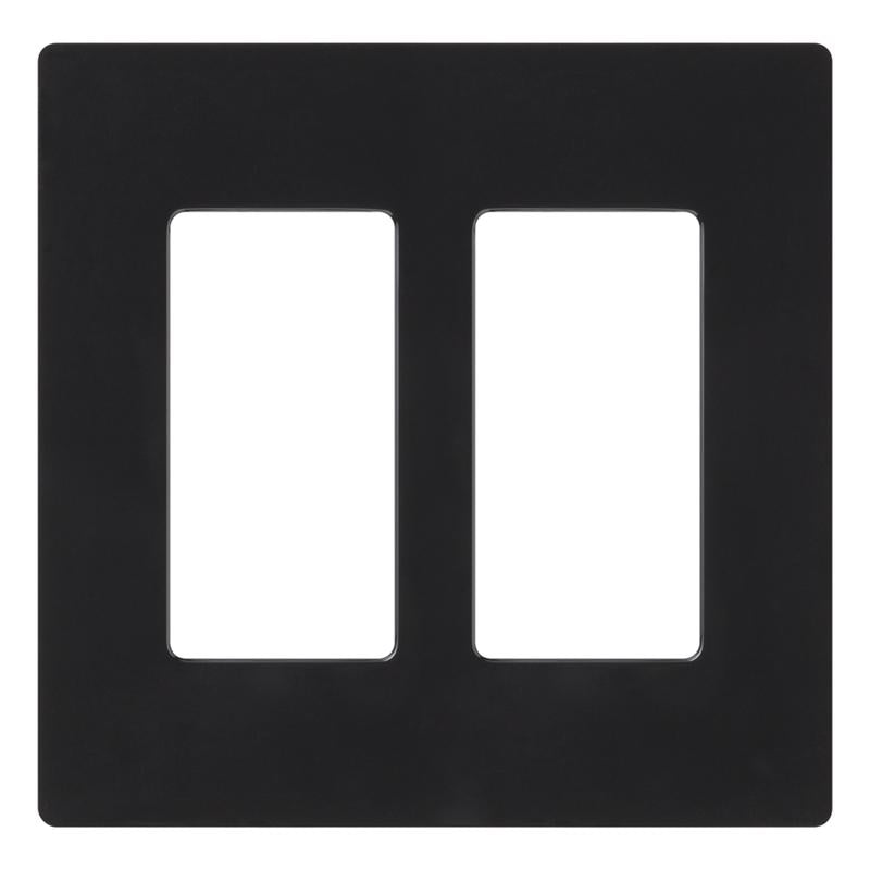 Lutron Claro Black 2 gang Plastic Decorator Wall Plate 1 pk (Pack of 12)