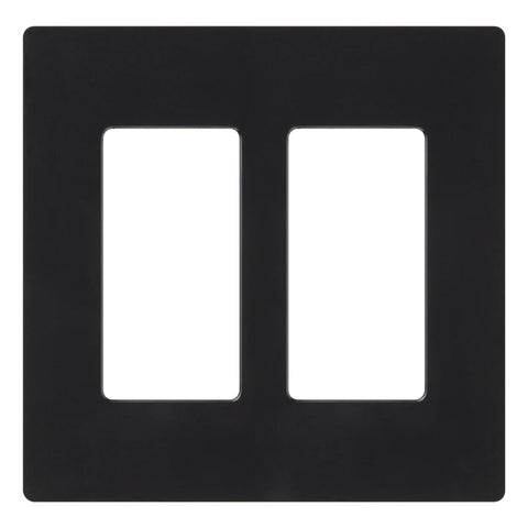 Lutron Claro Black 2 gang Plastic Decorator Wall Plate 1 pk (Pack of 12)