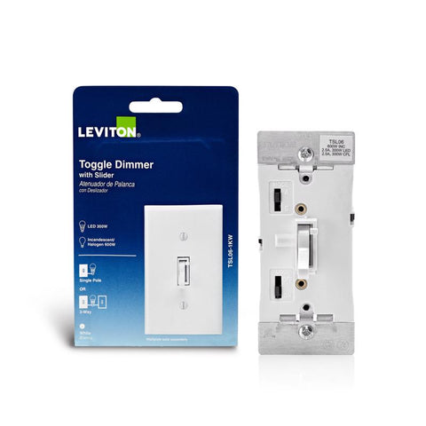 Interruptor regulador de palanca Leviton blanco de 150 W, paquete de 1