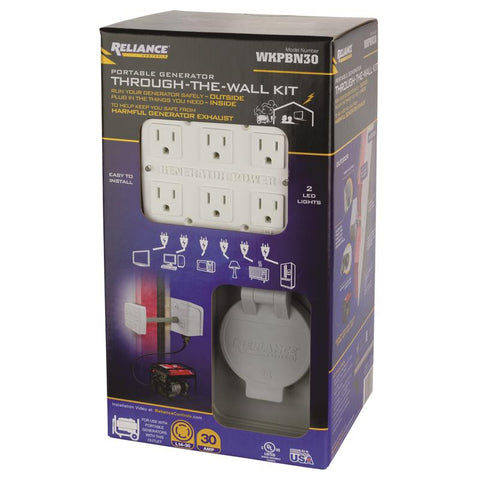 Reliance Controls 30 amps 120/240 V 6 space 6 circuits Surface Mount Generator Power Transfer Kit