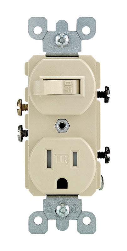 Leviton 15 amps 125 V Ivory Combination Switch/Outlet 5-15R 1 pk