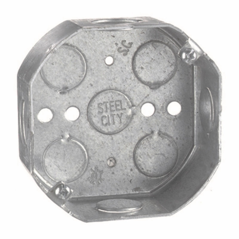 Steel City 15.8 cu in Octagon Galvanized Steel Ceiling Box Silver