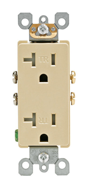 Enchufe dúplex Leviton Decora de 20 A y 125 V, marfil, 5-20R, 1 ud.