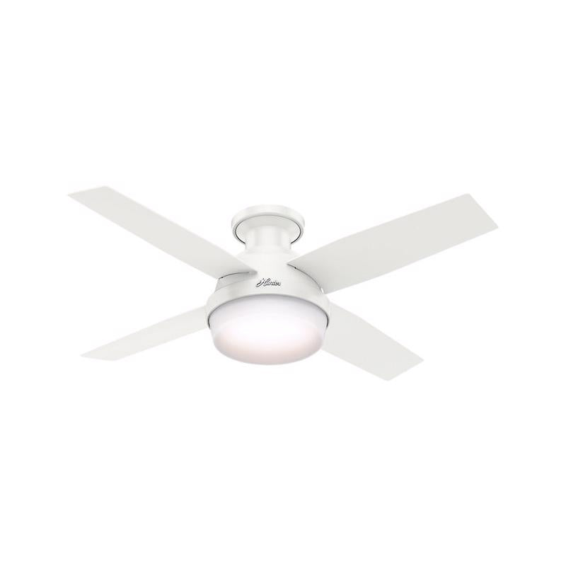 Ventilador de techo LED para interiores Hunter Dempsey de 44 pulg., blanco nieve
