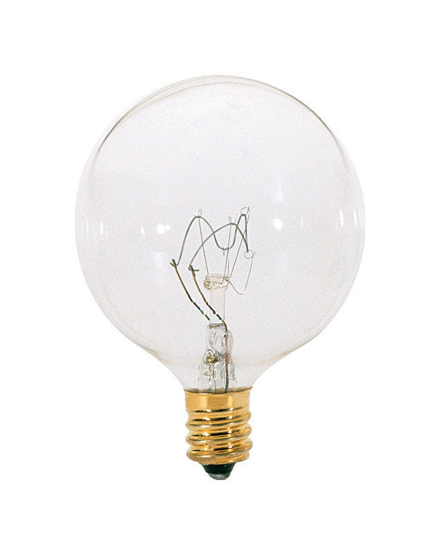 Satco 25 W G16.5 Decorative Incandescent Bulb E12 (Candelabra) Soft White 1 pk (Pack of 25)