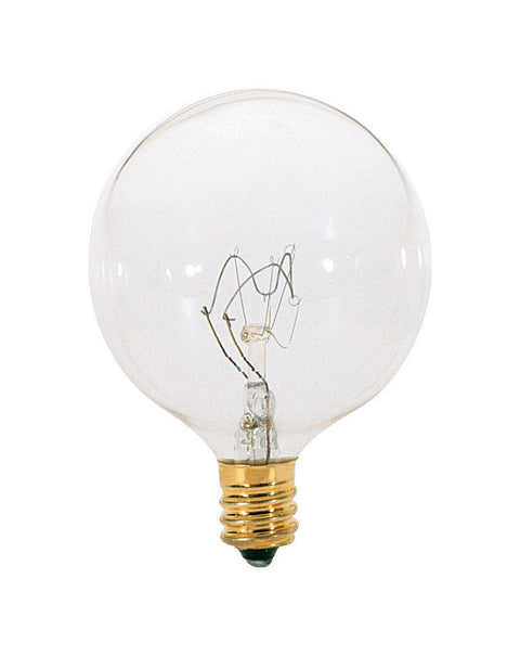 Satco 25 W G16.5 Decorative Incandescent Bulb E12 (Candelabra) Soft White 1 pk (Pack of 25)