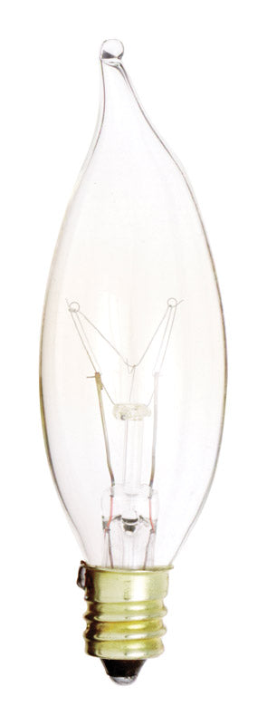 Satco 15 W CA9 Chandelier Incandescent Bulb E12 (Candelabra) Soft White 2 pk (Pack of 10)