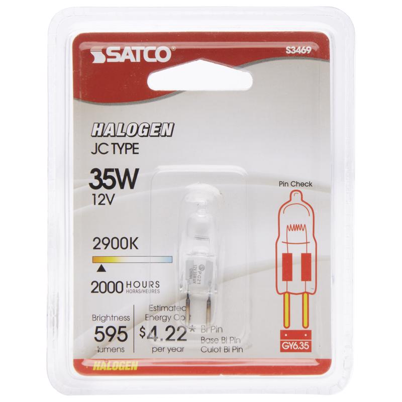 Satco 35 W T4 Specialty Halogen Bulb 595 lm Warm White 1 pk (Pack of 12)