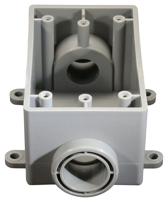 Cantex New and Old Work 21 cu in Rectangle PVC 1 gang Outlet Box Gray