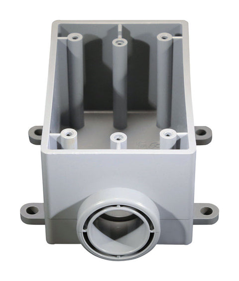 Cantex New and Old Work 22.5 cu in Rectangle PVC 1 gang Outlet Box Gray