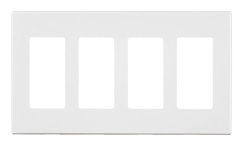 Leviton White 4 gang Polycarbonate Decorator Screwless Wall Plate 1 pk