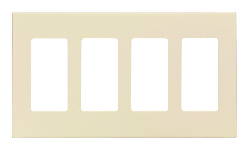 Leviton Almond 4 gang Polycarbonate Decorator Screwless Wall Plate 1 pk