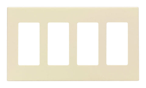 Leviton Almond 4 gang Polycarbonate Decorator Screwless Wall Plate 1 pk