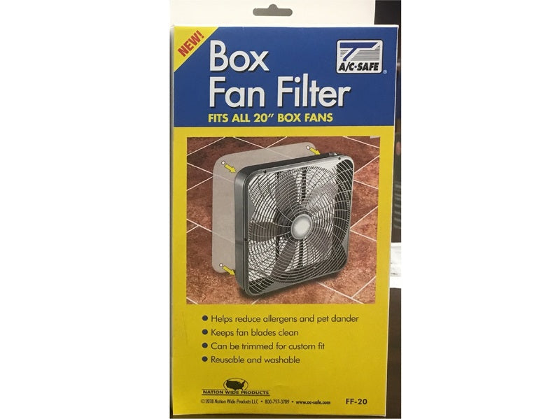 AC-Safe 20 in. W X 20 in. H X 1/4 in. Polyester 6 MERV Box Fan Filter 1 pk (Pack of 6)