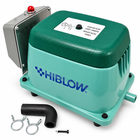 HIBLOW HP-60A 951 gph Aluminum Linear Diaphragm AC Septic Air Pump with Alarm