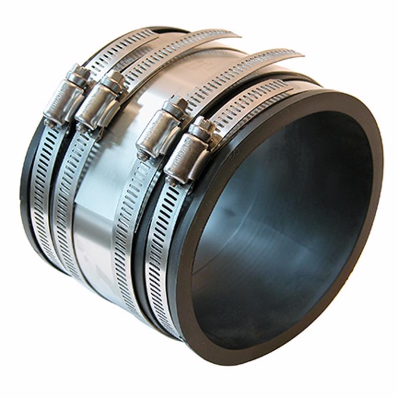 Acoplamiento de PVC Fernco Cédula 40 de 4 in., con hub de 4.58 in. x hub de 4.58 in., 1 pza.
