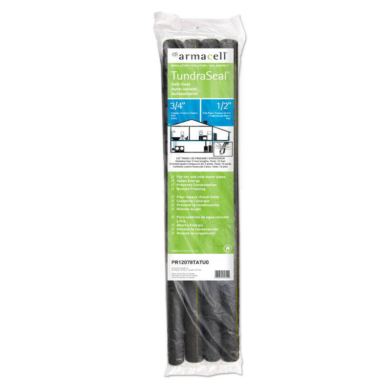 Armacell TundraSeal Self Sealing 3/4 in. X 3 ft. L Polyethylene Foam Pipe Insulation (Pack of 14)