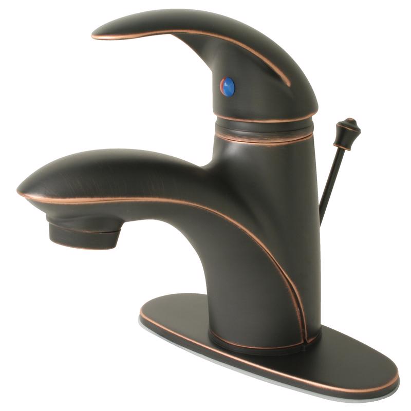 Grifo de lavabo de baño tradicional de una sola manivela Ultra en bronce aceitado, 4 pulg.