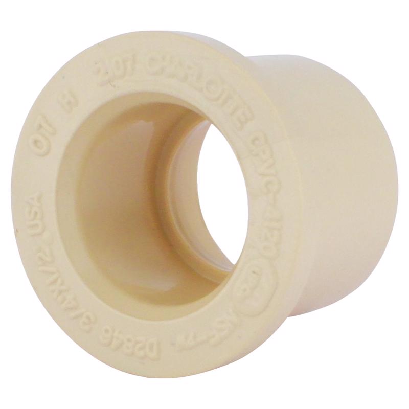 Charlotte Pipe FlowGuard 3/4 in. Hub X 1/2 in. D Spigot CPVC Reducing Bushing 1 pk (Pack of 25)