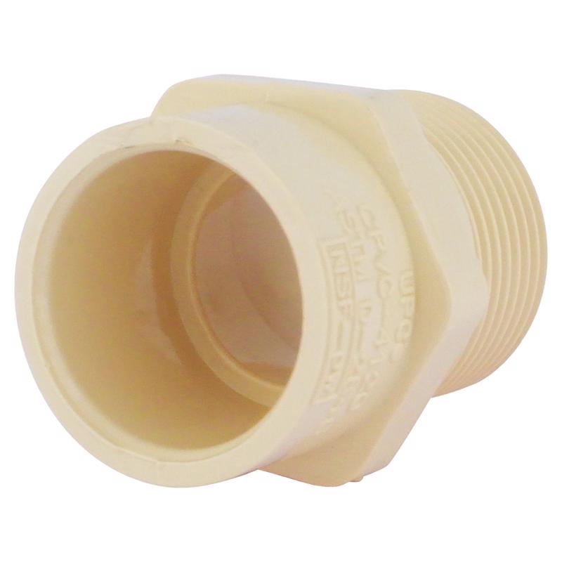 Charlotte Pipe FlowGuard Schedule 40 3/4 in. Socket X 3/4 in. D MNPT CPVC Adapter 1 pk (Pack of 25)