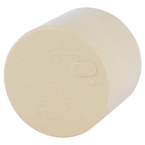 Charlotte Pipe FlowGuard 3/4 in. Hub CPVC Cap 1 pk (Pack of 25)