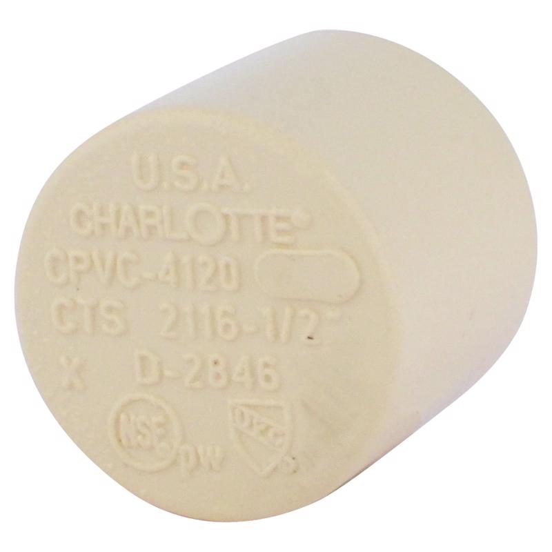 Charlotte Pipe FlowGuard 1/2 in. Hub CPVC Cap 1 pk (Pack of 25)