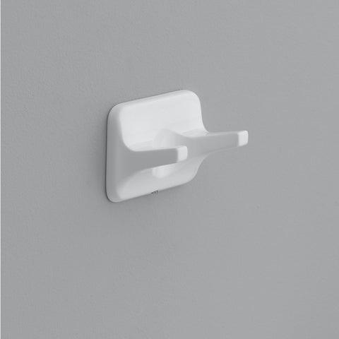 Oakbrook Collection Zinc Plated White Double Robe Hook
