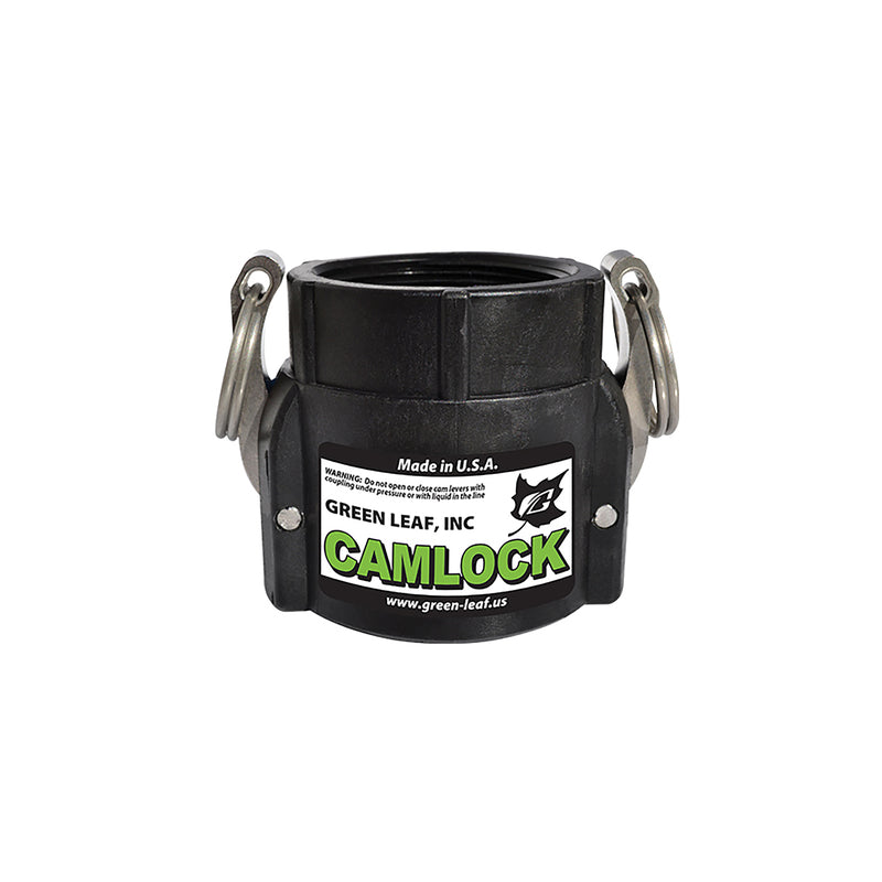 Green Leaf Camlock 2 in. Female X 2 in. D FNPT Polypropylene Coupler 1 pk