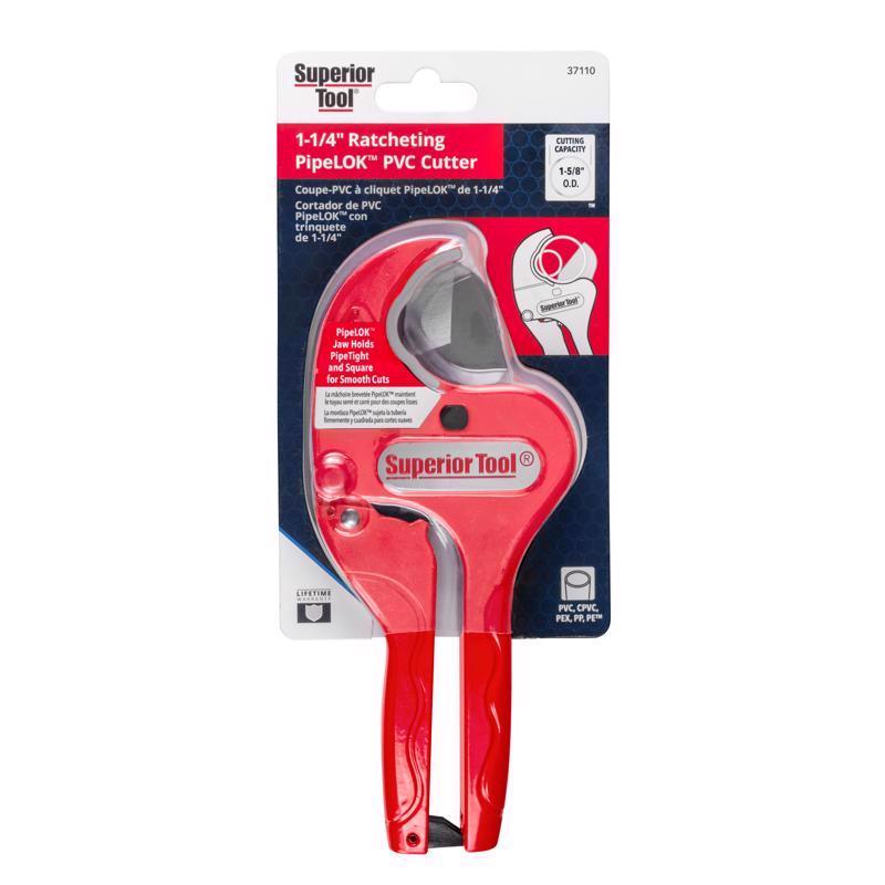Superior Tool 1-5/8 in. Ratcheting Pipe Cutter Red 1 pc (Pack of 6)