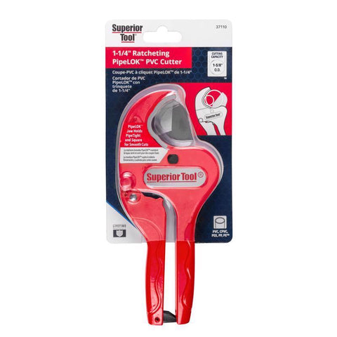 Superior Tool 1-5/8 in. Ratcheting Pipe Cutter Red 1 pc (Pack of 6)