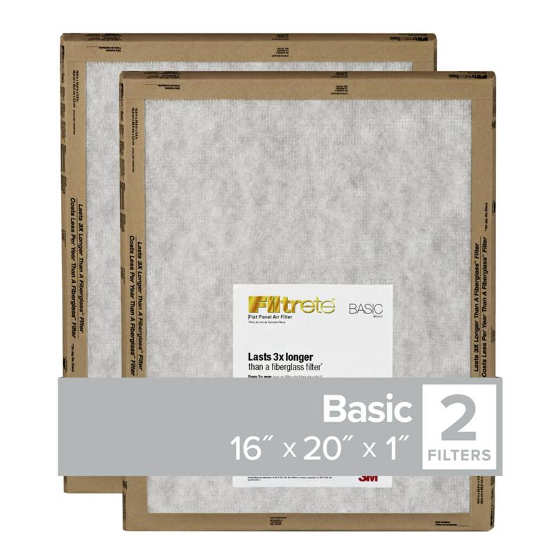 Filtrete 16 in. W X 20 in. H X 1 in. Synthetic 2 MERV Flat Panel Filter 2 pk (Pack of 24)