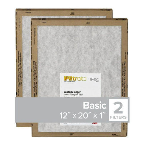 Filtrete 12 in. W X 20 in. H X 1 in. Synthetic 2 MERV Flat Panel Filter 2 pk (Pack of 24)