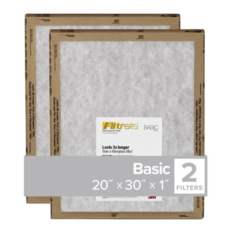 Filtrete 20 in. W X 30 in. H X 1 in. Synthetic 2 MERV Flat Panel Filter 2 pk (Pack of 24)
