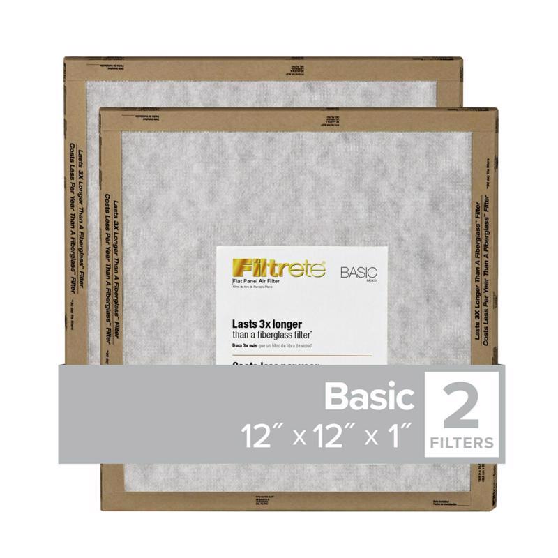Filtrete 12 in. W X 12 in. H X 1 in. Synthetic 2 MERV Flat Panel Filter 2 pk (Pack of 24)