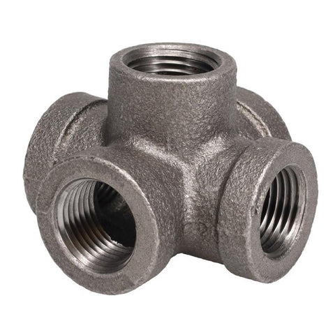 STZ Industries 1/2 in. FIP each X 1/2 in. D FIP 1/2 in. D Female Black Malleable Iron Cross