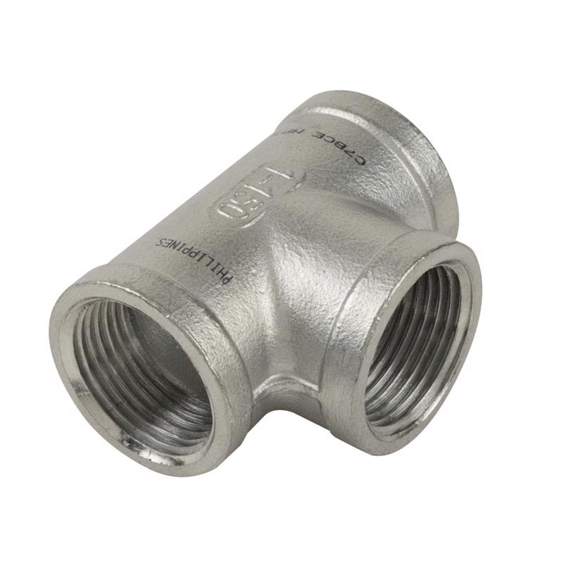 Tee de acero inoxidable B&K Proline de 1 pulg. FIP x 1 pulg. D FIP 1 pulg. D FIP