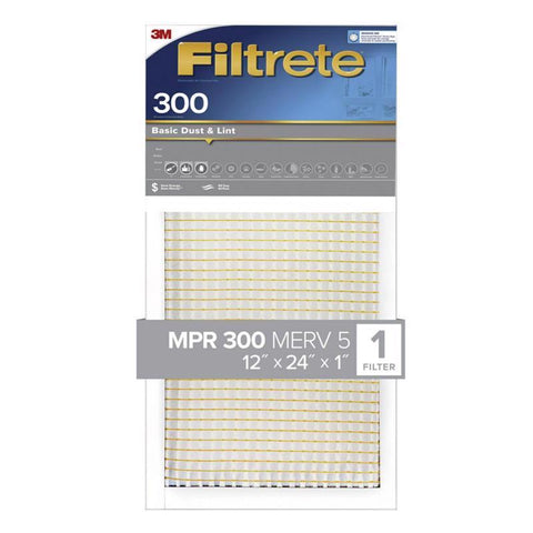 Filtrete 12 in. W X 24 in. H X 1 in. 300 MPR Pleated Air Filter 1 pk (Pack of 4)