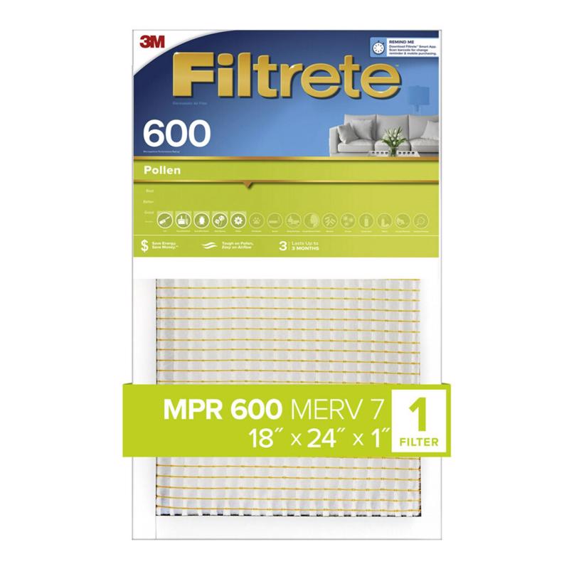 3M Filtrete 18 in. W X 24 in. H X 1 in. 7 MERV Pleated Air Filter 1 pk (Pack of 4)