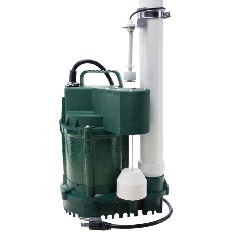 Zoeller 3/4 HP 80 gpm Cast Iron Vertical Float Switch AC Submersible Sump Pump 9 ft