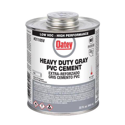 Oatey Gray Cement For PVC 32 oz