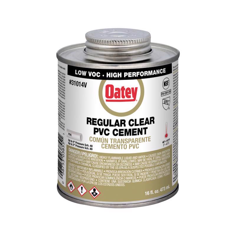 Cemento transparente Oatey para PVC de 16 oz
