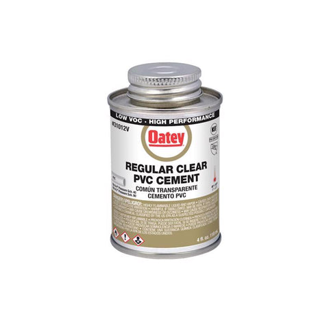 Oatey Clear Cement For PVC 4 oz