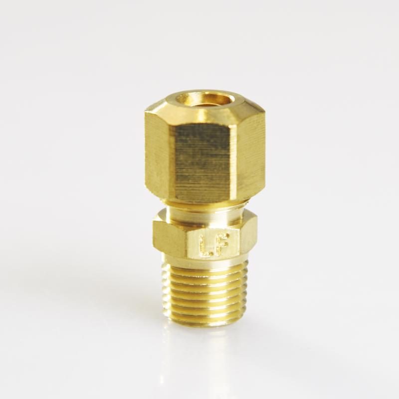 ATC 1/4 in. Compression X 1/8 in. D MPT Brass Connector (Pack of 5)