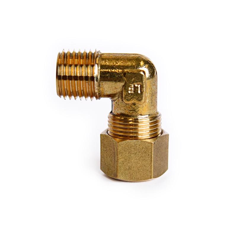 ATC 3/8 in. Compression X 1/4 in. D MPT Brass 90 Degree Elbow (Pack of 5)